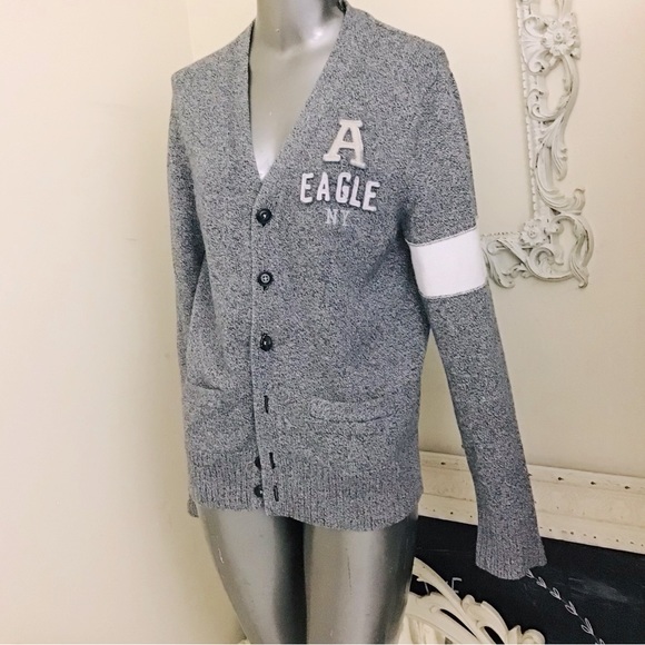 VINTAGE American Eagle Varsity Cardigan Sweater - Picture 9 of 9